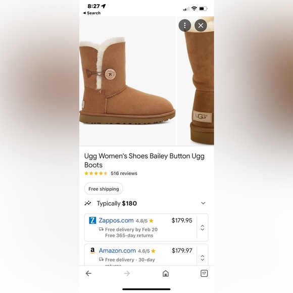 GREY UGG BOOTS size 8 - Picture 2 of 3